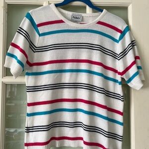 Vintage Nikki Striped Short Sleeve Sweater